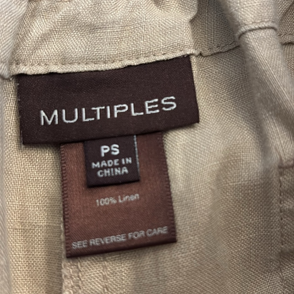 NWOT Multiples Tan Linen Suit with Jacket and Pants - Picture 13 of 15